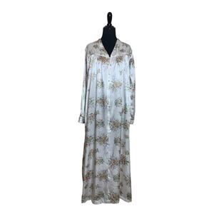 Christian Dior white floral vintage kaftan house dress size XL